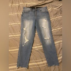 Lularoe distressed skinny jeans. Size 32. EUC